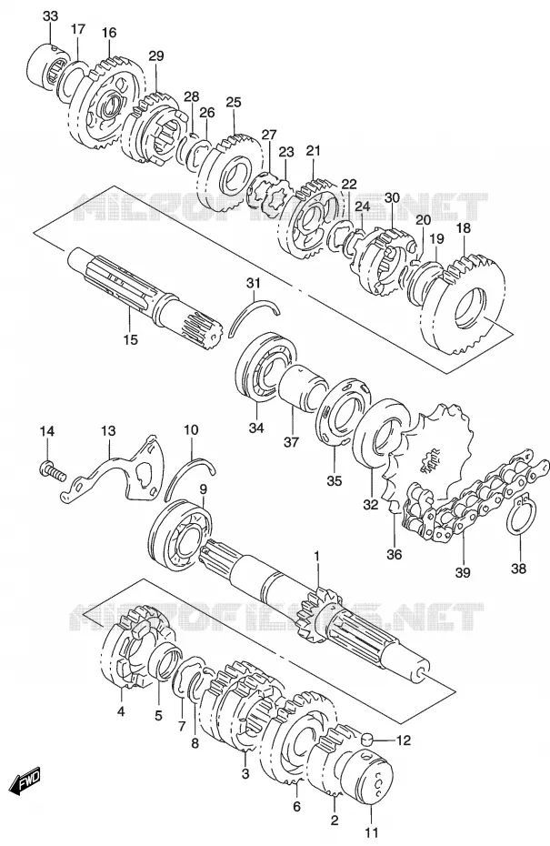 TRANSMISSION Suzuki MOTO 500 GS-E 2003  GS500HUK3(P19)