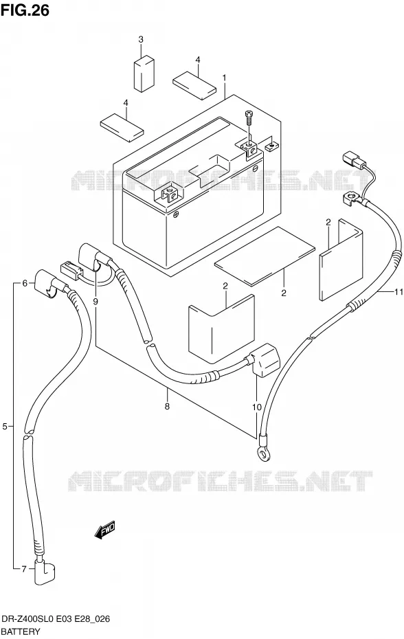 BATTERIE Suzuki MOTO 400 DR-Z 2010  DR-Z400SL0(E3/E28)
