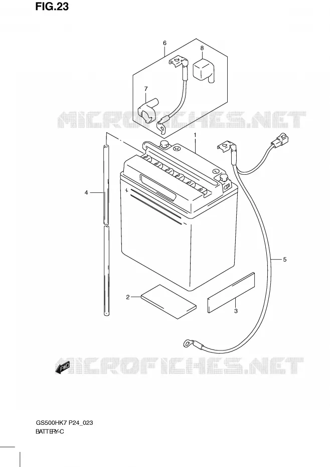 BATTERIE Suzuki MOTO 500 GS-F 2007  GS500FHK7(P24)