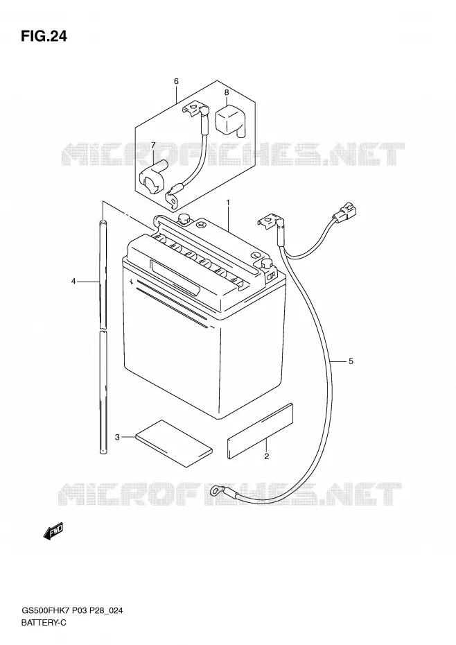 BATTERIE Suzuki MOTO 500 GS-F 2009  GS500FHK9(P3)