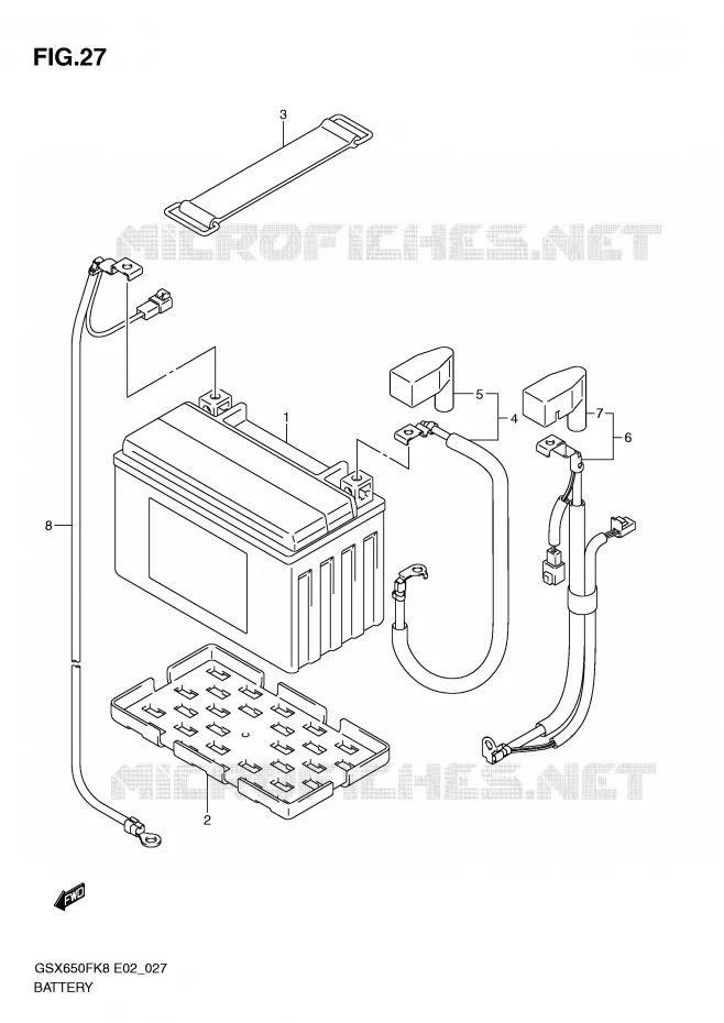 BATTERIE Suzuki MOTO 650 GSX-F 2009  GSX650FUAK9(E2)