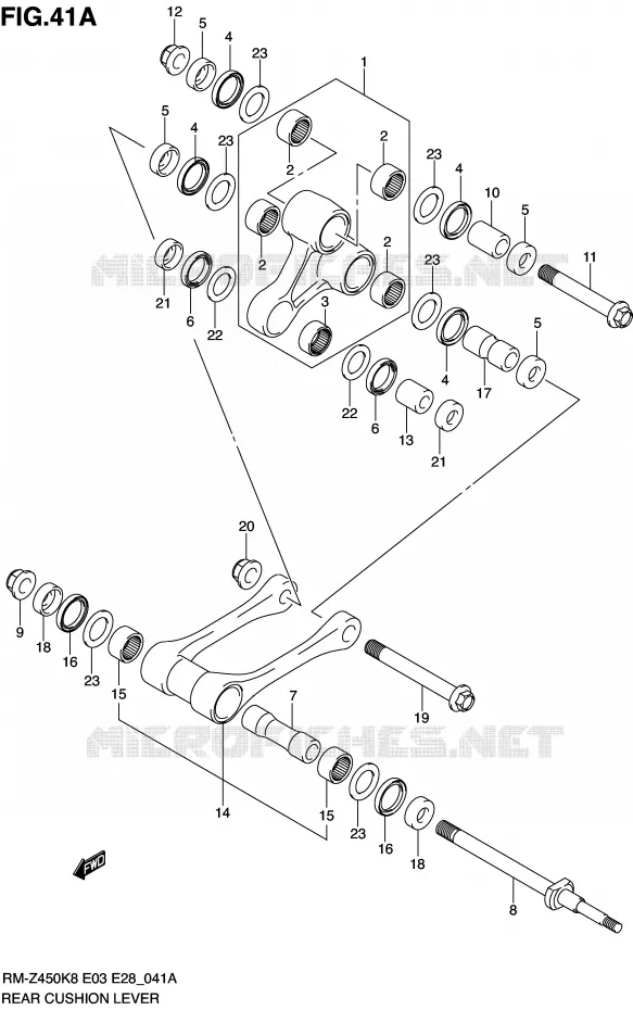 BIELLETTE DE SUSPENSION ARRIERE (RM-Z450L0/L1) Suzuki MOTO 450 RM-Z 2010  RM-Z450L0(E3/E28)
