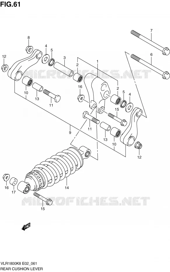 BIELLETTE DE SUSPENSION ARRIERE Suzuki MOTO 1800 INTRUDER 2008  VLR1800TK8(E2)