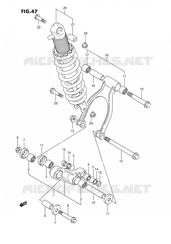BIELLETTE DE SUSPENSION ARRIERE Suzuki MOTO 650 DR 1994  DR650RR(E4)