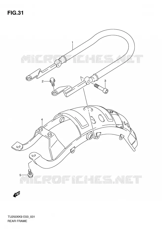 BOUCLE ARRIERE Suzuki MOTO 250 TU 2009  TU250XK9(E3)