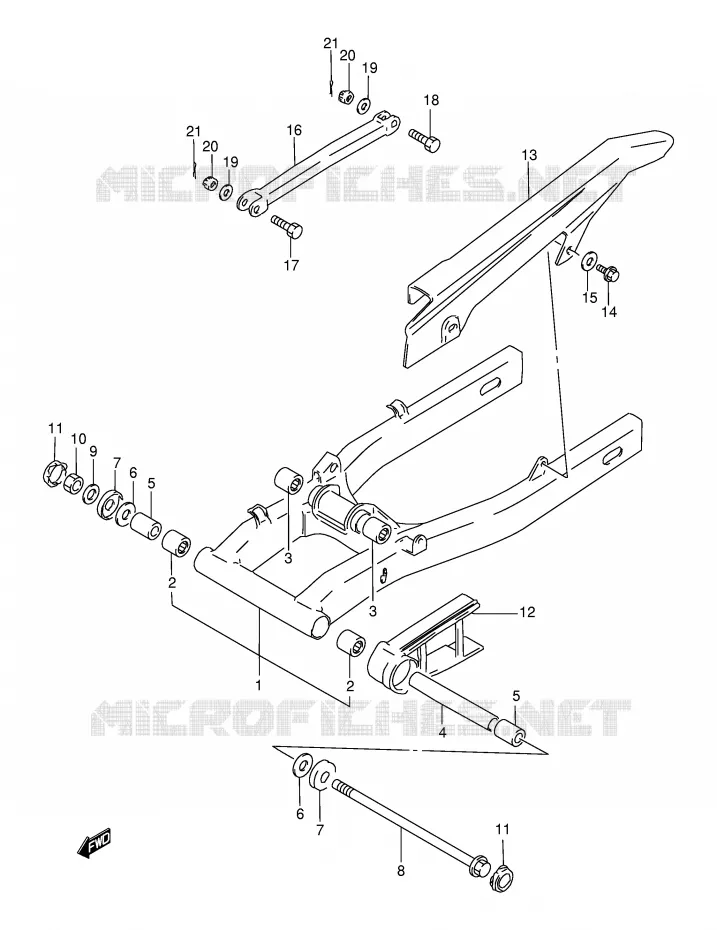 BRAS OSCILLANT ARRIERE Suzuki MOTO 500 GS-E 1998  GS500EW(E2)