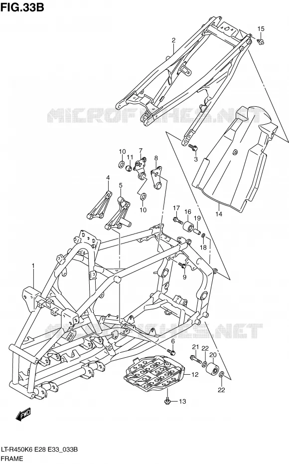 CADRE (MODEL L0) Suzuki QUAD 450 QUADRACER 2010  LT-R450L0(E28/E33)