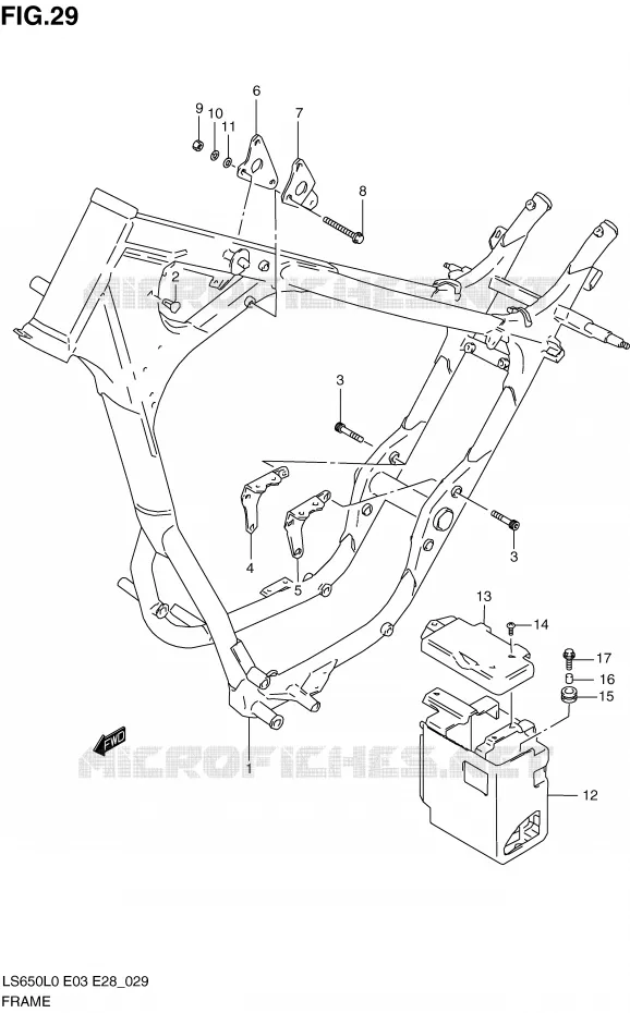 CADRE Suzuki MOTO 650 BOULEVARD 2010  LS650L0(E3/E28)