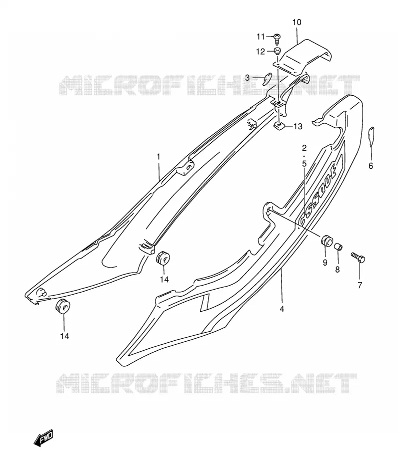 CARENAGES ARRIERE  (MODELE W) Suzuki MOTO 500 GS-E 1997  GS500EV(E2)