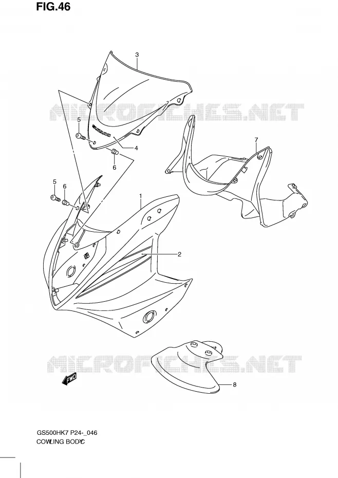 CARENAGES (GS500FHK7) Suzuki MOTO 500 GS-F 2010  GS500FHL0(P24)