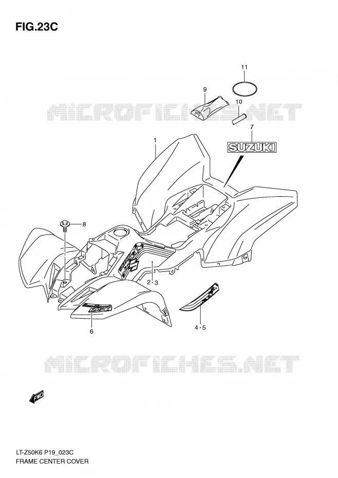 CARENAGES (LT-Z50ZL0) Suzuki QUAD 50 QUADSPORT 2012  LT-Z50L0(P19)