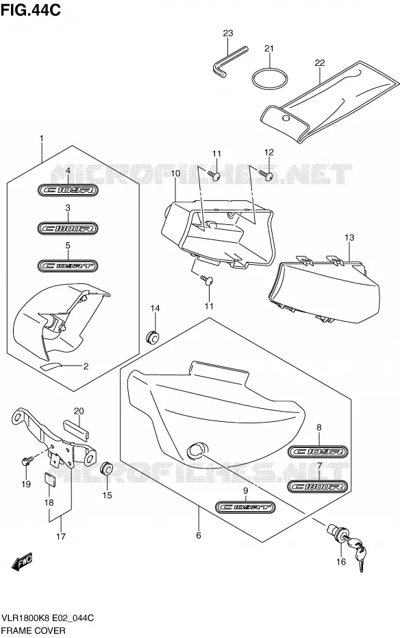 CARENAGES (MODEL L0) Suzuki MOTO 1800 INTRUDER 2010  VLR1800TL0(E2)