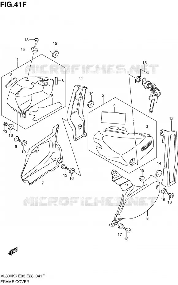 CARENAGES (MODEL L0) Suzuki MOTO 800 VOLUSIA 2007  VL800K7(E3/E28)