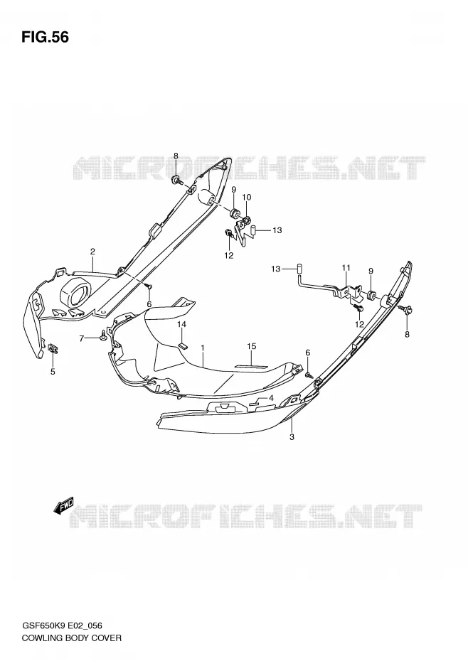 CARENAGES (WITH COWLING) Suzuki MOTO 650 BANDIT 2009  GSF650SK9(E2)