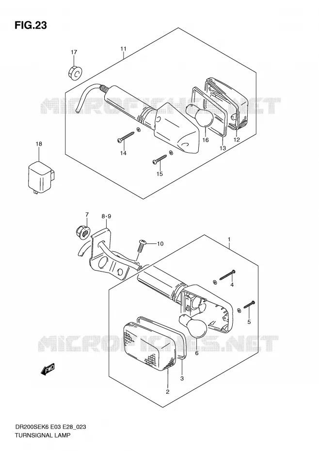 CLIGNOTANTS Suzuki MOTO 200 DR 2006  DR200SEK6(E3/E28)