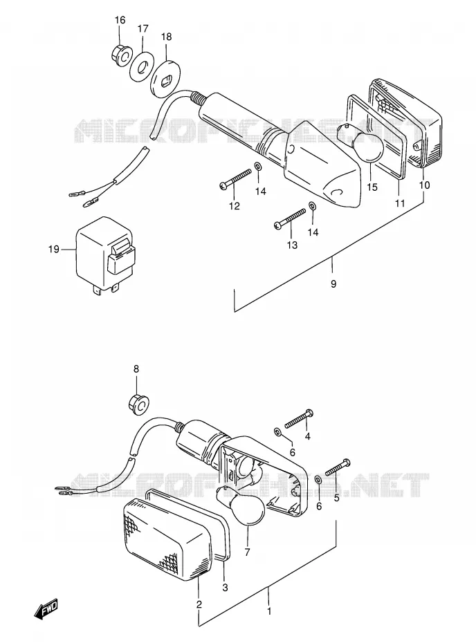 CLIGNOTANTS Suzuki MOTO 500 GS-E 2000  GS500EUY(E2)