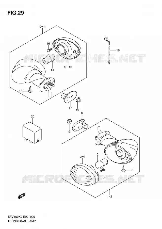 CLIGNOTANTS Suzuki MOTO 650 GLADIUS 2009  SFV650UK9(E2)