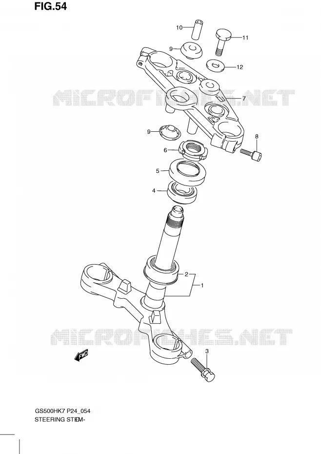 COLONNE DE DIRECTION (GS500FH) Suzuki MOTO 500 GS-E 2007  GS500HK7(P24)