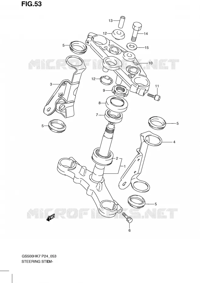 COLONNE DE DIRECTION (GS500H) Suzuki MOTO 500 GS-F 2010  GS500FHL0(P24)