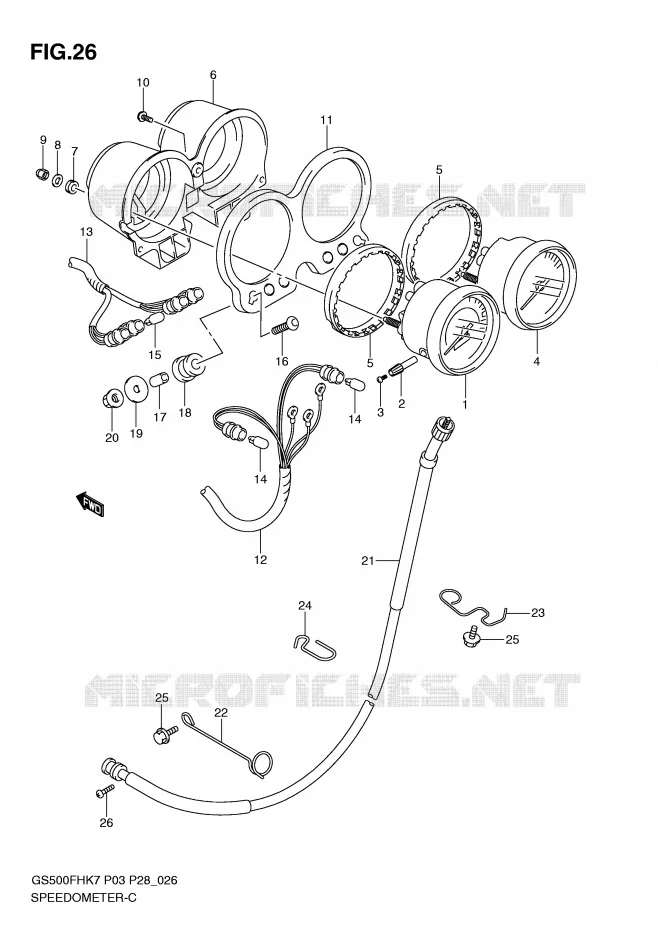 COMPTEUR (GS500H P28, P95) Suzuki MOTO 500 GS-F 2010  GS500FHL0(P3)