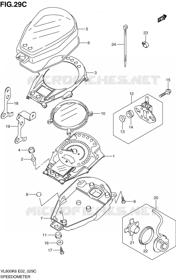 COMPTEUR (MODEL K9) Suzuki MOTO 800 VOLUSIA 2007  VL800CUEK7(E2)