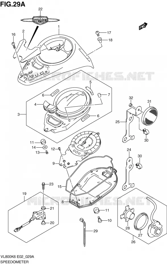 COMPTEUR (VL800K7/K8/UEK7/UEK8) Suzuki MOTO 800 VOLUSIA 2010  VL800CL0(E2)