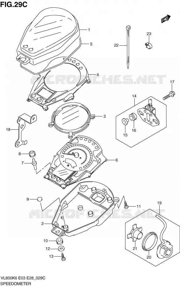 COMPTEUR (VL800K9/CK9) Suzuki MOTO 800 INTRUDER 2006  VL800TK6(E3/E28)
