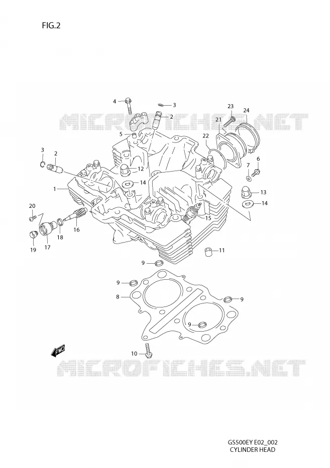 CULASSE Suzuki MOTO 500 GS-E 1997  GS500EV(E2)