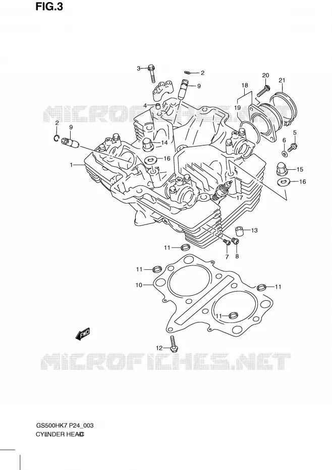 CULASSE Suzuki MOTO 500 GS-F 2007  GS500FHK7(P24)