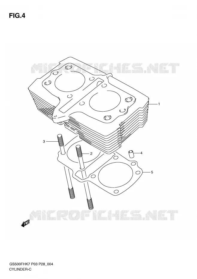 CYLINDRE Suzuki MOTO 500 GS-F 2010  GS500FHL0(P3)