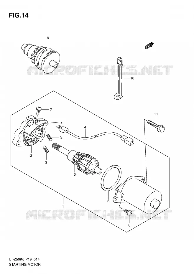 DEMARREUR (MODEL K6/K7/K8) Suzuki QUAD 50 QUADSPORT 2010  LT-Z50ZL0(P19)