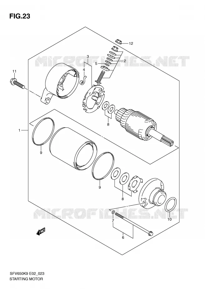 DEMARREUR (SFV650K9/UK9) Suzuki MOTO 650 GLADIUS 2010  SFV650AL0(E2)