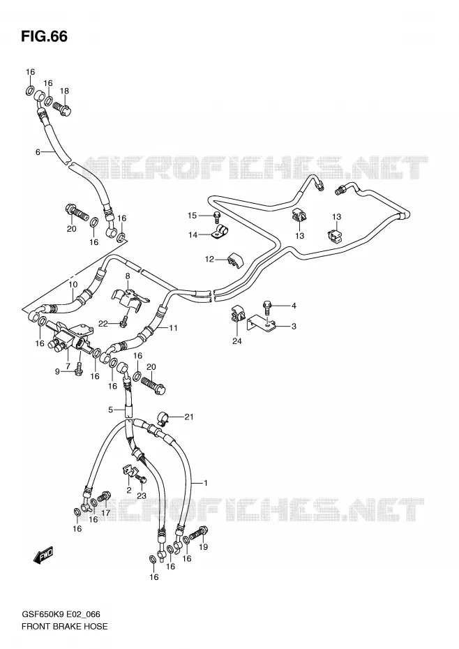 DURITE DE FREIN AVANT (GSF650AK9/SAK9/UAK9/SUAK9/AL0/SAL0/UAL0/SUAL0) Suzuki MOTO 650 BANDIT 2009  GSF650SUAK9(E2)