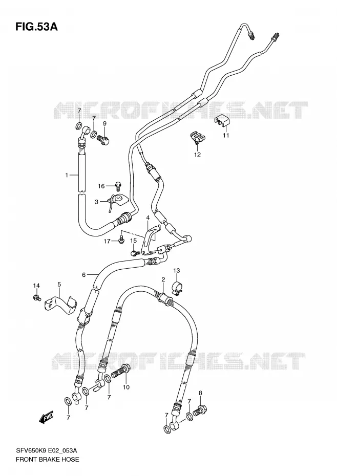 DURITE DE FREIN AVANT(SFV650AK9/UAK9/AL0/UAL0) Suzuki MOTO 650 GLADIUS 2010  SFV650AL0(E2)
