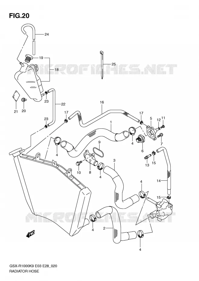 DURITE DE RADIATEUR Suzuki MOTO 1000 GSX-R 2010  GSX-R1000L0(E3/E28)