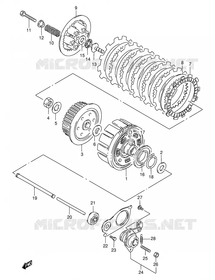 EMBRAYAGE Suzuki MOTO 500 GS-E 1997  GS500EV(E2)