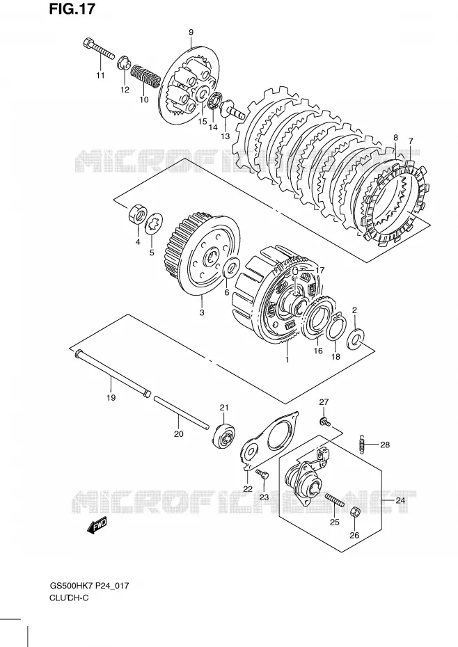 EMBRAYAGE Suzuki MOTO 500 GS-E 2009  GS500HK9(P24)