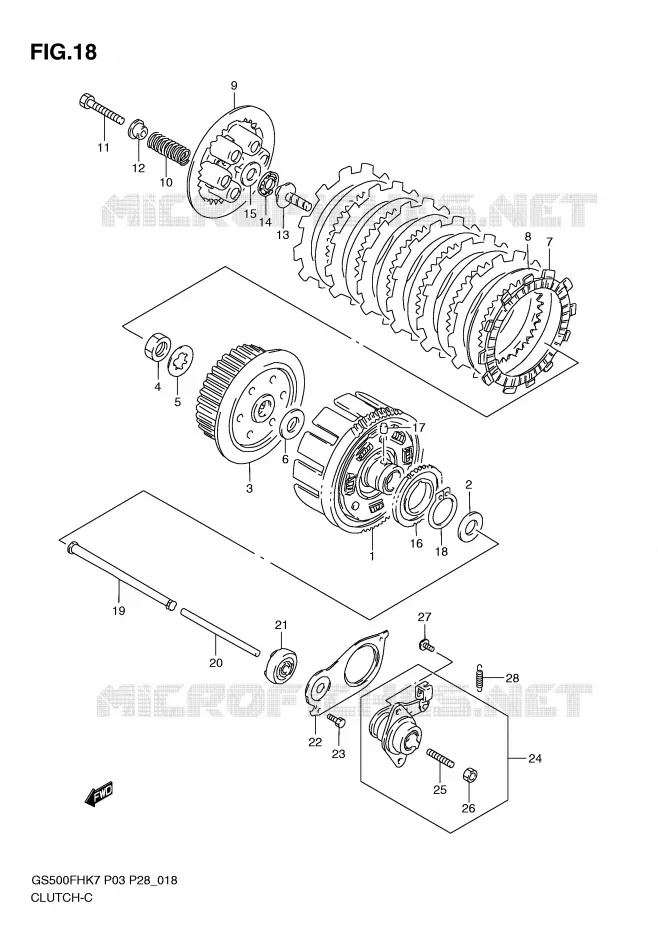 EMBRAYAGE Suzuki MOTO 500 GS-F 2010  GS500FHL0(P3)