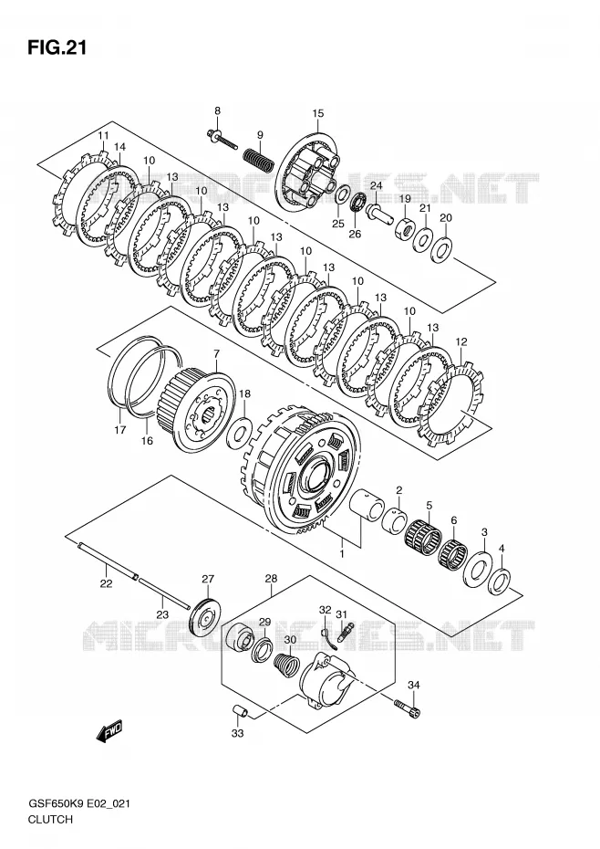 EMBRAYAGE Suzuki MOTO 650 BANDIT 2010  GSF650SL0(E2)