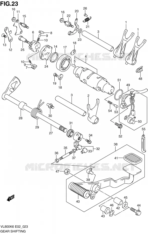 ENSEMBLE DE SELECTION DE VITESSES Suzuki MOTO 800 VOLUSIA 2008  VL800CUEK8(E2)