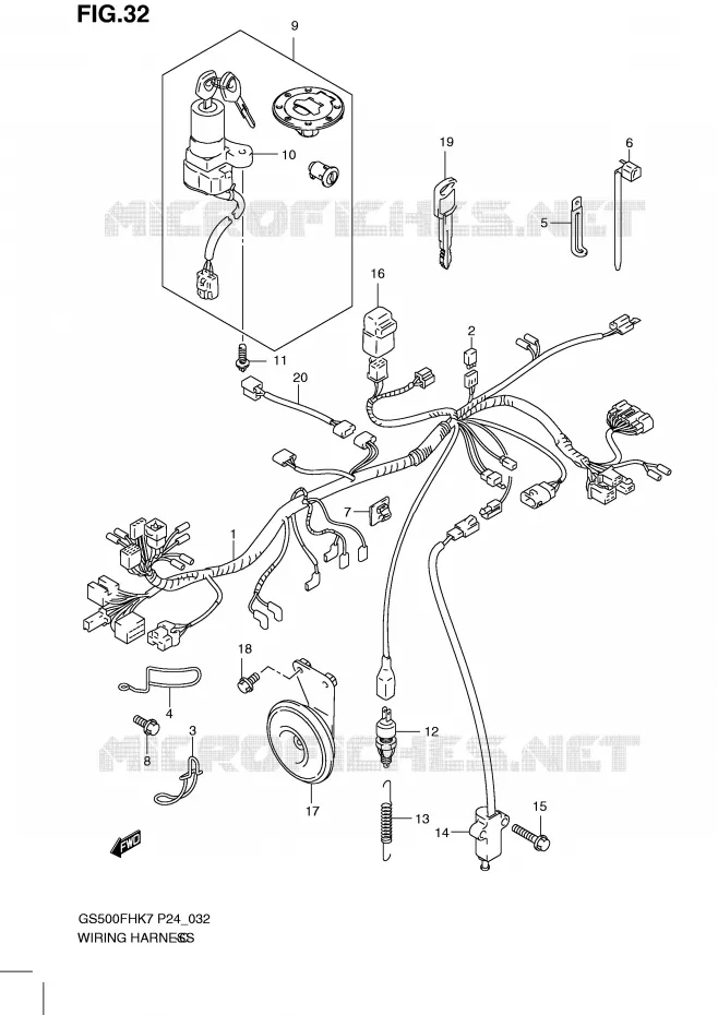FAISCEAU ELECTRIQUE (GS500H) Suzuki MOTO 500 GS-F 2010  GS500FHL0(P24)