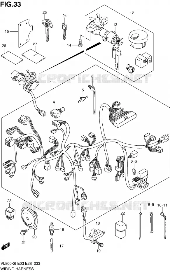 FAISCEAU ELECTRIQUE (MODEL K6/K7/K8) Suzuki MOTO 800 INTRUDER 2006  VL800CK6(E3/E28)