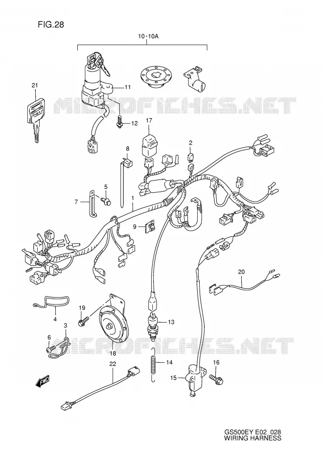 FAISCEAU ELECTRIQUE Suzuki MOTO 500 GS-E 2000  GS500EUY(E2)