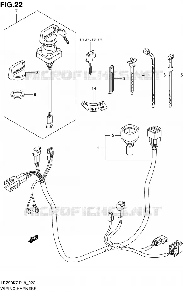 FAISCEAU ELECTRIQUE Suzuki QUAD 90 QUADSPORT 2007  LT-Z90K7(P19)