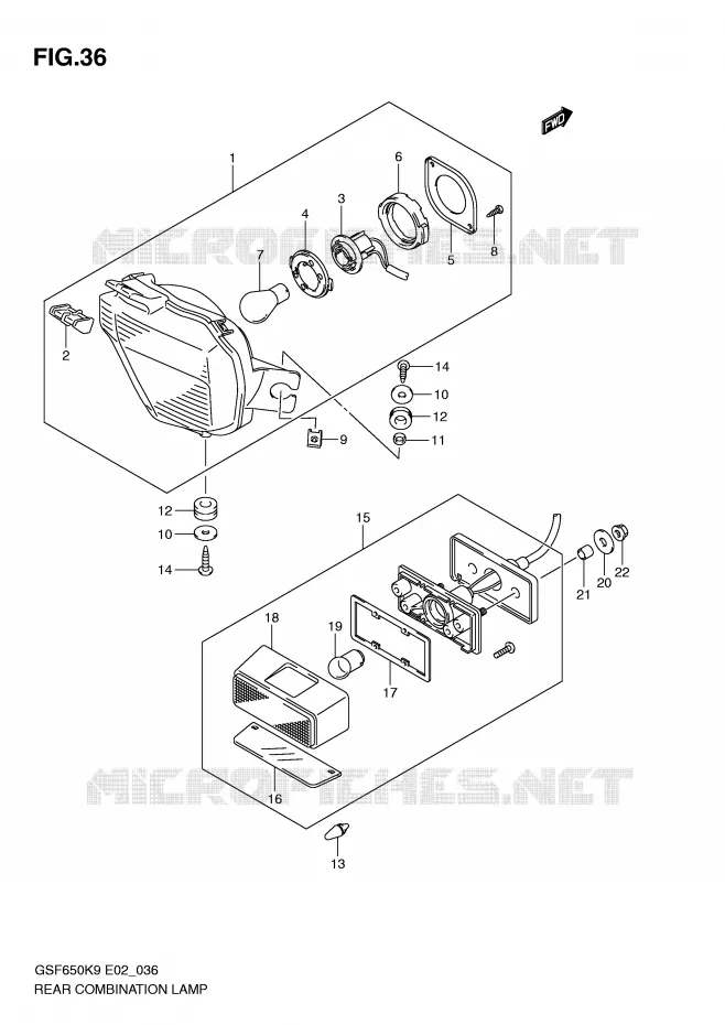 FEU ARRIERE Suzuki MOTO 650 BANDIT 2010  GSF650AL0(E2)