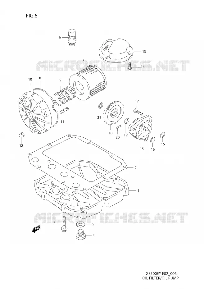 FILTRE A HUILE - POMPE A HUILE Suzuki MOTO 500 GS-E 1999  GS500EX(E2)