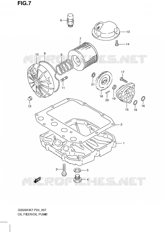 FILTRE A HUILE - POMPE A HUILE Suzuki MOTO 500 GS-F 2008  GS500FHK8(P24)