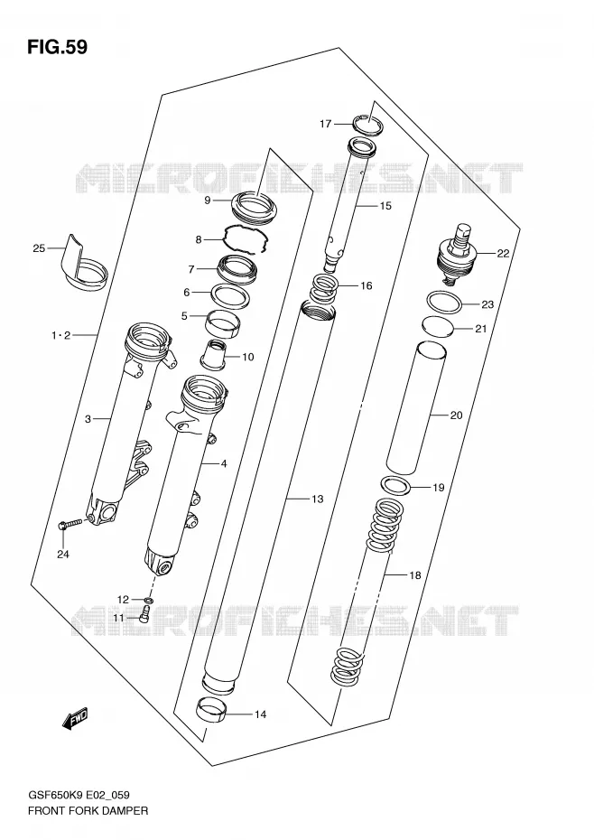 FOURCHE Suzuki MOTO 650 BANDIT 2009  GSF650SAK9(E2)