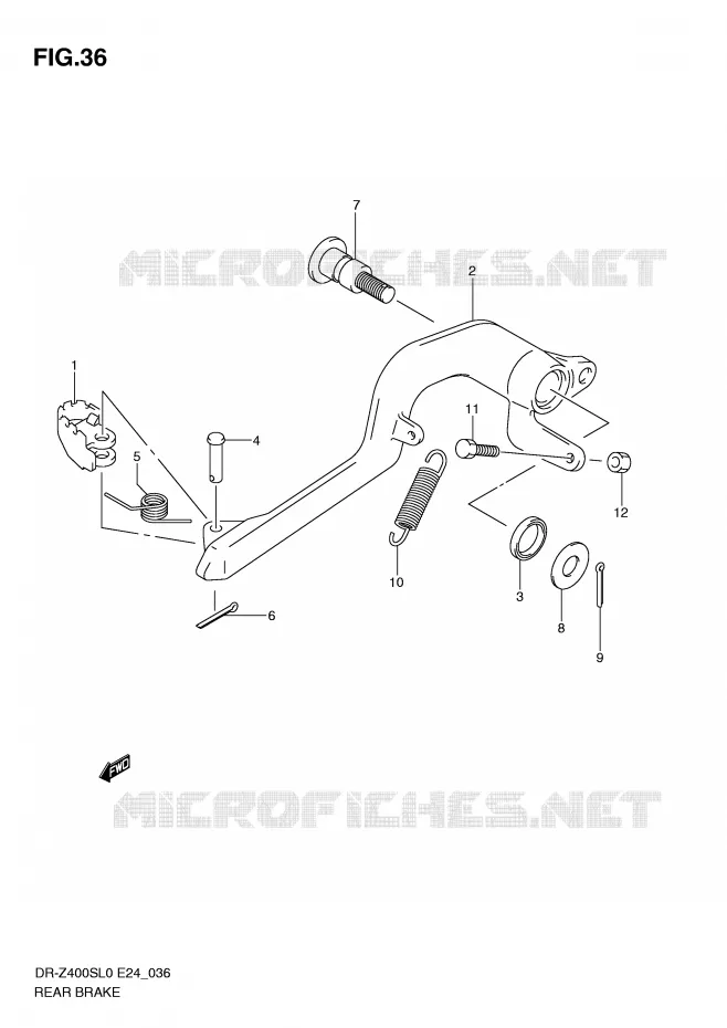 FREIN ARRIERE Suzuki MOTO 400 DR-Z 2010  DR-Z400SL0(E24)