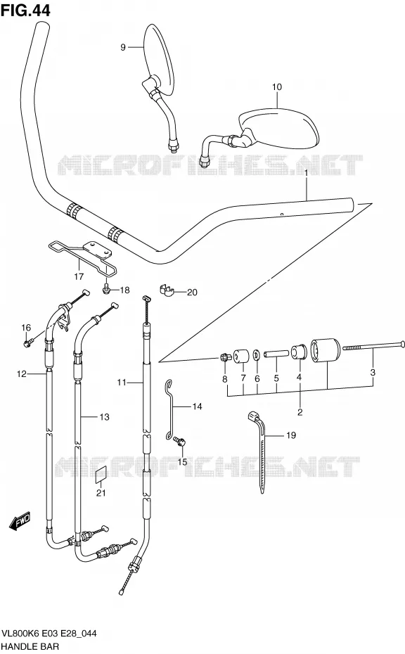 GUIDON Suzuki MOTO 800 VOLUSIA 2009  VL800TK9(E3/E28)